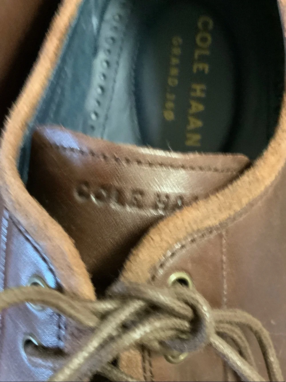 Cole Haan Men's Brown Leather Oxford Lace-Ups